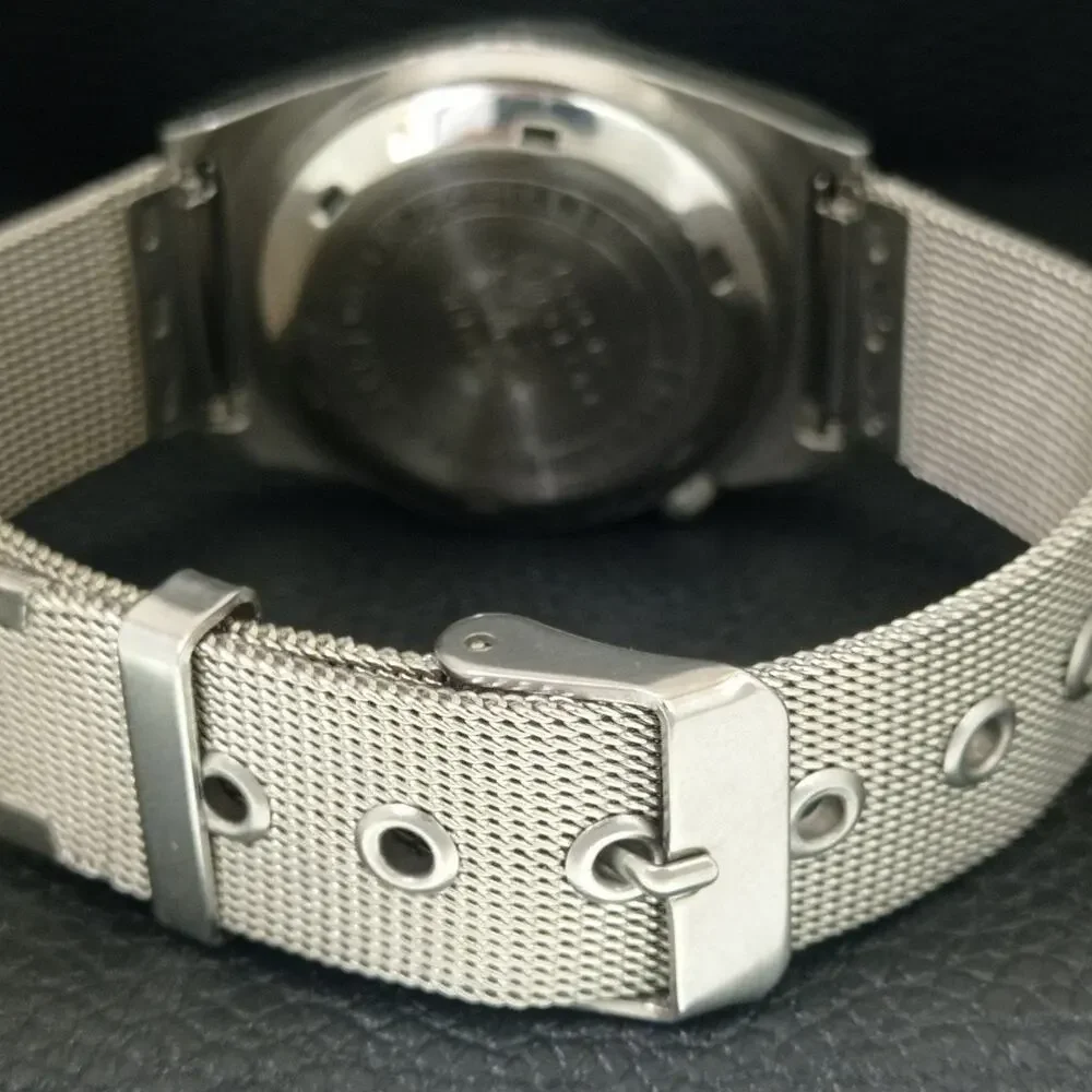 Vintage 1978 Citizen Automatic Mens Silver Watch W/daydate & Black accents